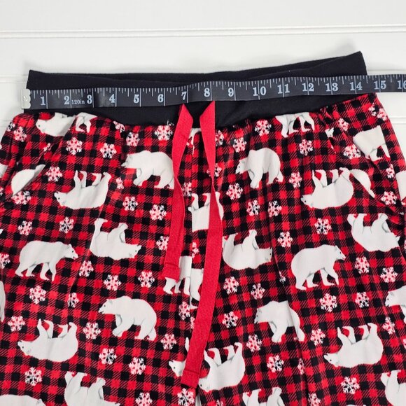 Buffalo Plaid Winter Holiday Polar Bear Print Women's Pajama Pants Size M NWOT - Picture 9 of 12